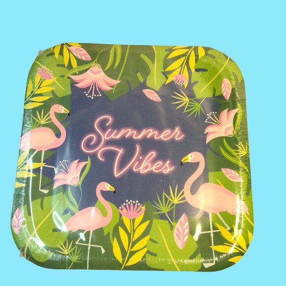 Summer Vibes Flamingo Party 24 Plates 25 Napkins Lets Flamingle Table Scatter - Picture 3 of 11